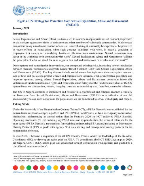 Nigeria PSEA Strategy IASC / PSEA